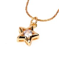 Simple Big Zircon Necklace Super Flashing Pentagram Star Pendant Clavicle Chain Women's Necklace main image 6