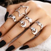 New Star Moon Ring 7 Piece Set Pentagram Open Joint Ring Set Wholesale main image 1