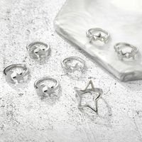 New Star Moon Ring 7 Piece Set Pentagram Open Joint Ring Set Set Al Por Mayor main image 4