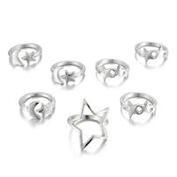 New Star Moon Ring 7 Piece Set Pentagram Open Joint Ring Set Set Al Por Mayor main image 6