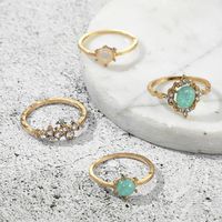 Neuer Europäischer Und Amerikanischer Schmuck Farbiger Diamant Ring 4-teiliges Set Bunter Bonbon Farbener Ring Anzug Gelenk Ring main image 4