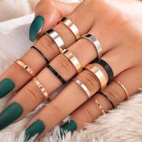 New Ring Creative Fashion Tri-color Thickness Ring 14-piece Joint Ring main image 1