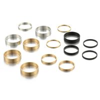 New Ring Creative Fashion Tri-color Thickness Ring 14-piece Joint Ring main image 6