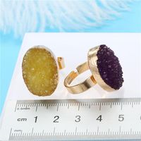 Exquisite Oval Ring Wedding Gold Ring Imitation Natural Stone Resin Adjustable Ring main image 5