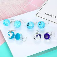 Jewelry Earrings Blue Sky White Cloud Ball Earrings Korea New Starry Bird Earrings Resin main image 3