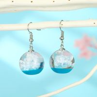 Jewelry Earrings Blue Sky White Cloud Ball Earrings Korea New Starry Bird Earrings Resin main image 5