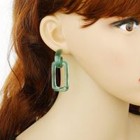 Geometric Acrylic Pierced Earrings Acetate Earrings Vintage Amber Earrings main image 5