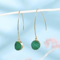 Jewelry Simple Earrings Imitation Natural Stone Earrings Round Small Crystal Bud Resin Earrings main image 6