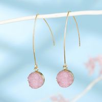 Jewelry Simple Earrings Imitation Natural Stone Earrings Round Small Crystal Bud Resin Earrings main image 3