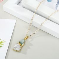 Jewelry Crystal New Simple Korean Necklace Natural Stone Irregular Stitching Pendant Necklace Bud main image 3