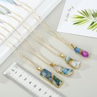 Jewelry Crystal New Simple Korean Necklace Natural Stone Irregular Stitching Pendant Necklace Bud main image 6