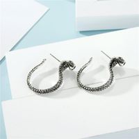 Retro Snake Earrings Korea Earrings Foreign Trade Ancient Silver Cobra Earrings Alloy Earrings main image 6