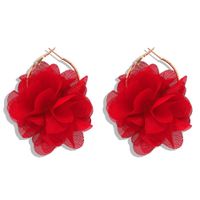 Korea New Fashion Hard Yarn Flower Earrings Exquisite Ear Jewelry Wholesale sku image 3