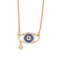 Fashion Micro Inlaid Color Zircon Necklace Simple Female Wild Devil's Eye Pendant Necklace Jewelry sku image 2