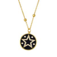 New Fashion Round Cross Pendant Necklace Jewelry Light Luxury Necklace Wholesale sku image 14