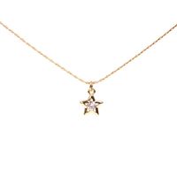 Simple Big Zircon Necklace Super Flashing Pentagram Star Pendant Clavicle Chain Women's Necklace sku image 1