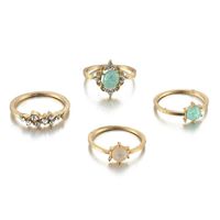 New Colorful Diamond Ring Set Of 4 Colorful Candy Ring Sets sku image 1