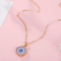 New Style Eye Pendant Necklace Imitation Natural Stone Love Resin Necklace Wholesale sku image 4
