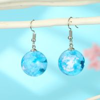 Joyas Aretes Cielo Azul Nube Blanca Pendientes De Bolas Corea Nuevo Starry Bird Pendientes Resina sku image 4