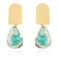 Jewelry Earrings Imitation Natural Stone Earrings Stone Earrings Water Drop Mineral Resin Earrings sku image 1