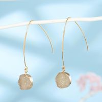 Jewelry Simple Earrings Imitation Natural Stone Earrings Round Small Crystal Bud Resin Earrings sku image 8