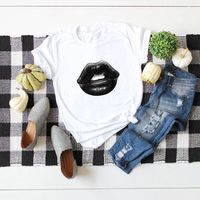 European And American Summer Hot Sale Short-sleeved T-shirt Women's Top Sexy Lips main image 6