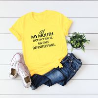 Auf Lager! Frühling Und Sommer Neue Europäische Und Amerikanische Damen  Eaby Heiße Buchstaben Kurzarm Plus Größe Damen T-shirt main image 3