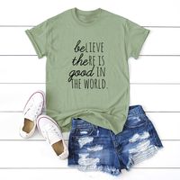 Women's Short Sleeve T-shirts Printing Casual Fashion Letter main image 3