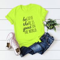 Women's Short Sleeve T-shirts Printing Casual Fashion Letter main image 4