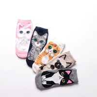 Printemps Et D'été Femelle Coton Chaussettes En Gros Mignon De Bande Dessinée De Chat Femmes Bateau Chaussettes Mode Tous-correspondant Chaussettes Courtes Casual Sueur Mèche main image 4