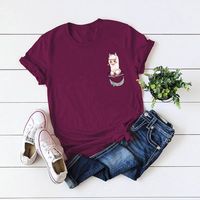 Women's Short Sleeve Printing Casual Fashion Animal sku image 18