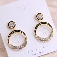 925 Argent Aiguille Mode Coréenne Doux Ol Classique Simple Flash Diamant Boucles D&#39;oreilles Yiwu En Gros Nhsc206644 main image 2