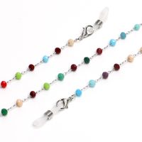 Colorful Round Crystal Stainless Steel Chain Sunglasses Chain Anti-skid Hanging Chain Glasses Chain main image 5