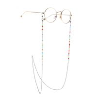 Colorful Crystal Stainless Steel Chain Sunglasses Chain Color Retention Anti-skid Hanging Chain Glasses Chain main image 3