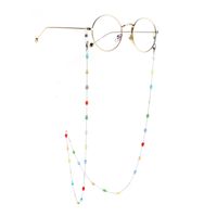 Colorful Oval Crystal Stainless Steel Chain Sunglasses Chain Anti-skid Hanging Chain Glasses Chain main image 3