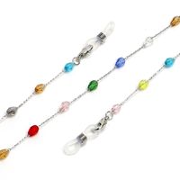 Colorful Oval Crystal Stainless Steel Chain Sunglasses Chain Anti-skid Hanging Chain Glasses Chain main image 5