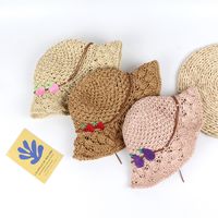 Korean New Fashion Handmade Straw Hat Parent-child Big Along Hat Foldable Sunscreen Sun Hat Wholesale main image 4
