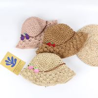 Korean New Fashion Handmade Straw Hat Parent-child Big Along Hat Foldable Sunscreen Sun Hat Wholesale main image 5