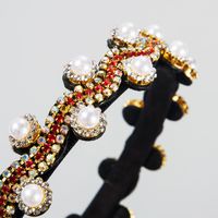 New Korean Vintage Pearl Rhinestone Fine-edged Diamond Cheap Headband Wholesale main image 5