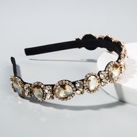 Korea&#39;s New Fashion Baroque Style Super Flash Inlaid Color Diamond Fine Edge Cheap Headband Wholesale main image 3