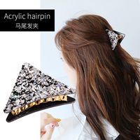 New Fashion Gold Acetate Powder Hair Clip Hair Clip Triangle Geometric Cheap Clip Clip Wholesale main image 3
