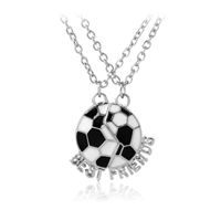 New Fashion Two-half Stitching World Cup Football Necklace Fashion Football Good Friend Pendant Necklace main image 2