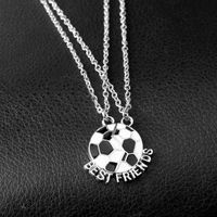 New Fashion Two-half Stitching World Cup Football Necklace Fashion Football Good Friend Pendant Necklace main image 3