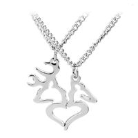 New Fashion Antlers Necklace Valentine&#39;s Day Christmas Gift Elk Love Stitching Couple Necklace Clavicle Chain main image 1
