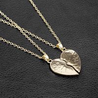 New Fashion Her One His Only Two-petal Stitching Heart Necklace Yiwu Nihaojewelry Wholesale main image 5