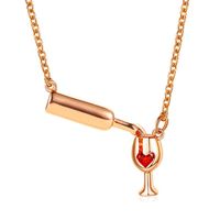Simple Style Wine Bottle Alloy Copper Plating Women's Necklace main image 2