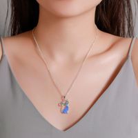 New Fashion Sweet Cat Pendant Necklace Female Hollow Diamond Necklace Wholesale main image 3