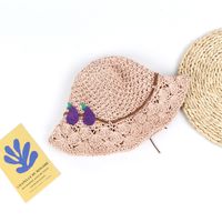 Korean New Fashion Handmade Straw Hat Parent-child Big Along Hat Foldable Sunscreen Sun Hat Wholesale sku image 1