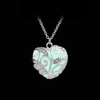 New Fashion Necklace Creative Warm Gift Luminous Hollow Diamond Love Necklace sku image 2