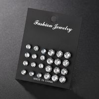 New Fashion Eight Arrows Zircon Earrings 12 Pairs Of Crystal Earrings Wholesale main image 4